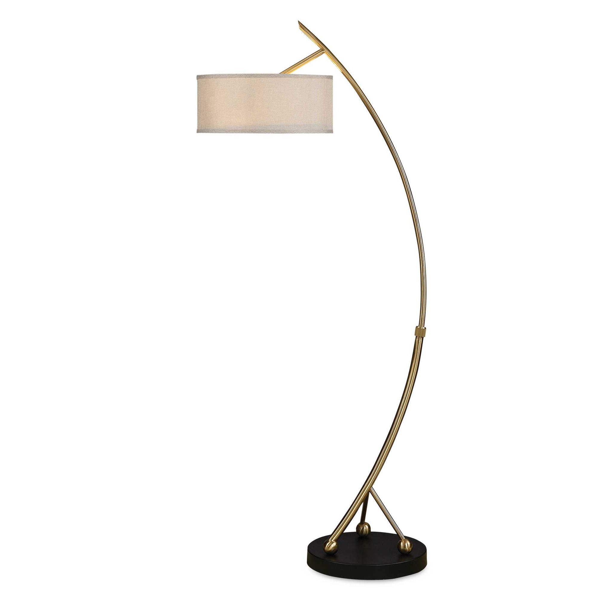Vardar - Curved Floor Lamp - Brass - Image 1