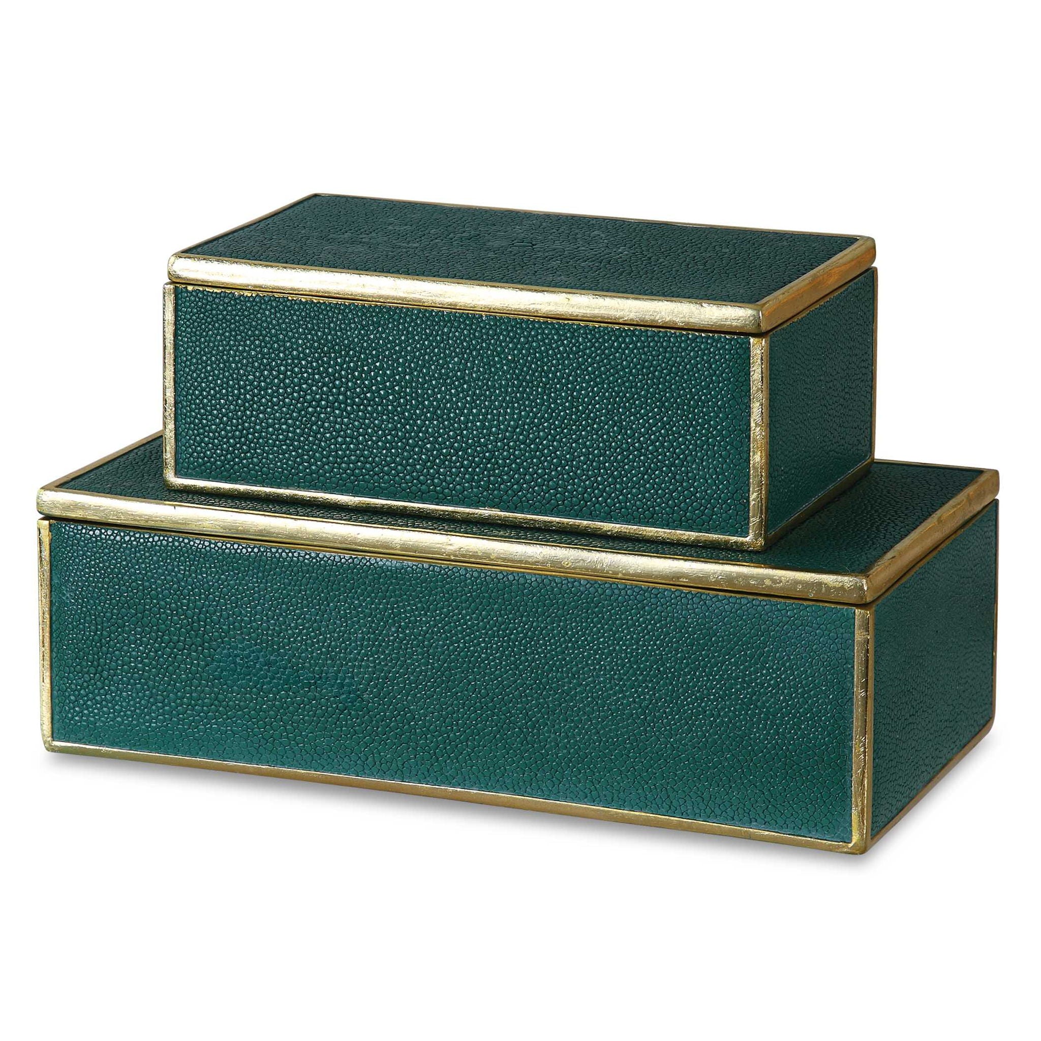 Karis – Boxes (Set of 2) – Emerald Green