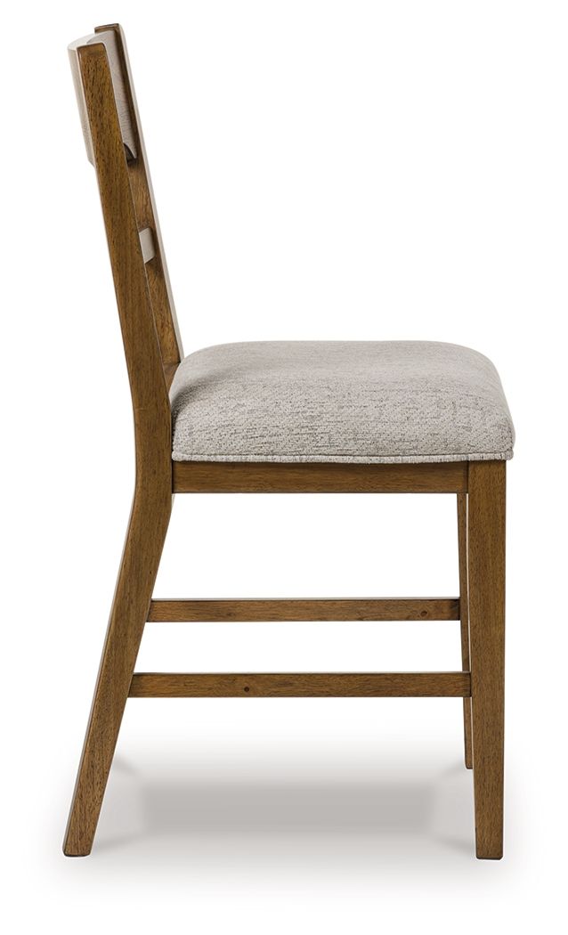 Cabalynn - Upholstered Barstool (Set of 2) - Oatmeal / Light Brown - Image 2
