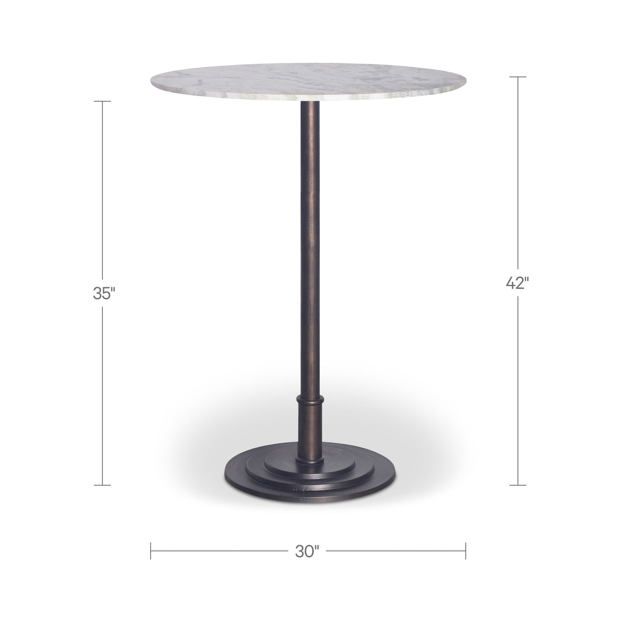 Tori - Outdoor Bar Table - White Marble - Image 2