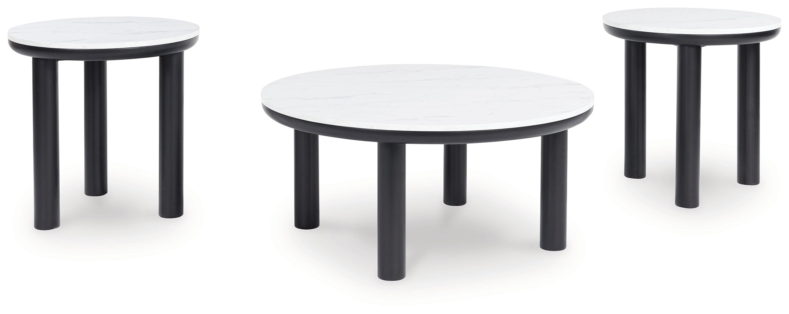 Xandrum – Occasional Table Set (Set of 3) – Black / White