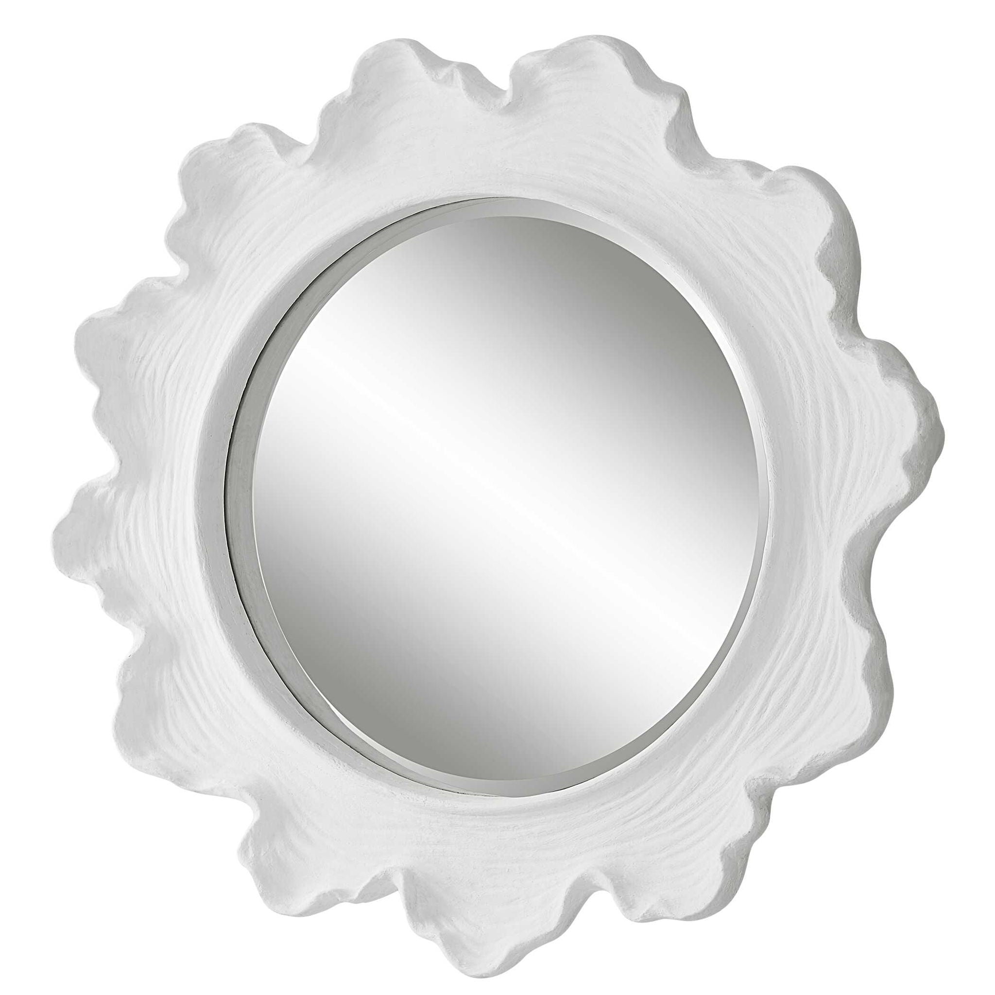 Sea Coral - Round Mirror - White - Image 2
