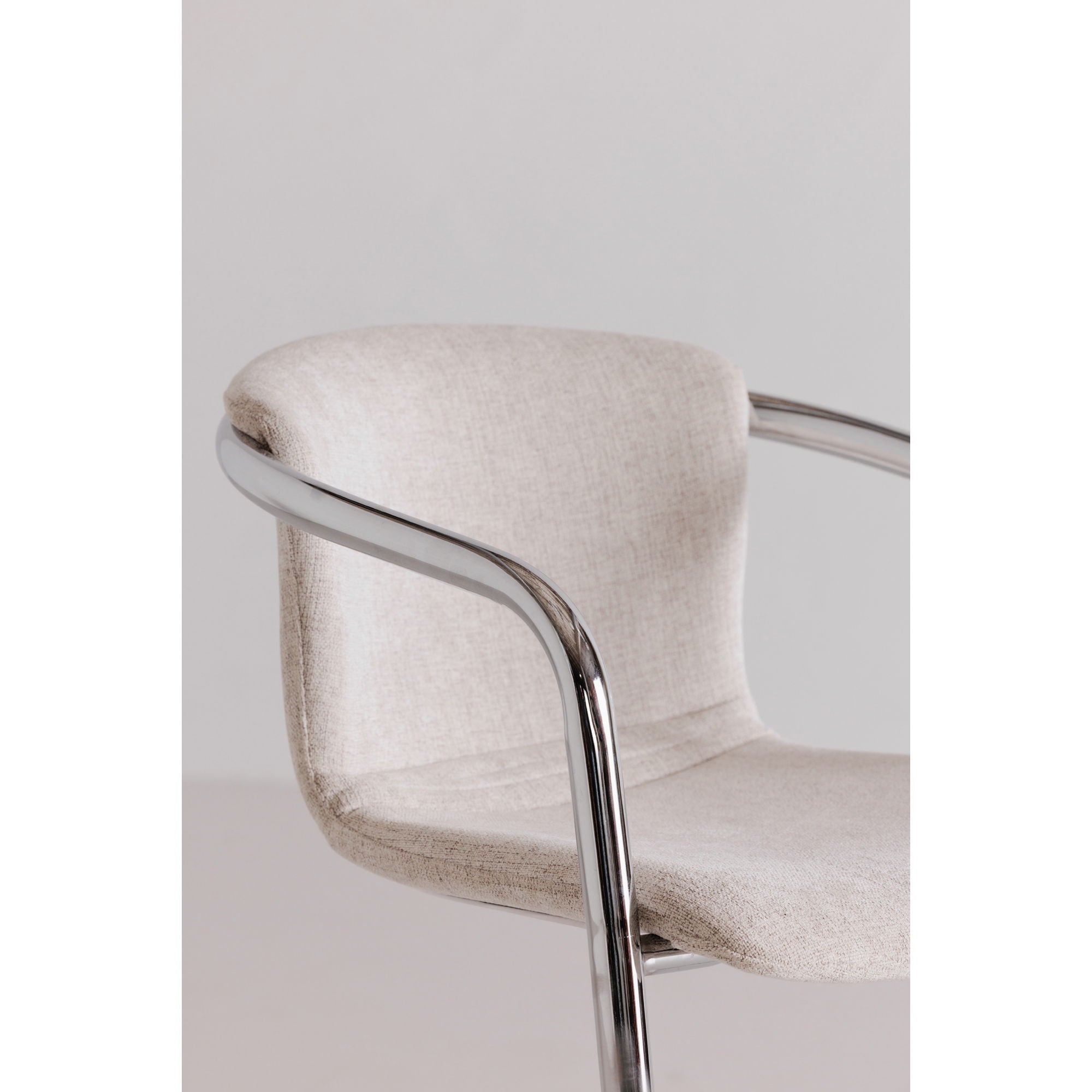 Freeman - Chrome Frame Counter Stool (Set of 2) - Blended Cream - Image 2