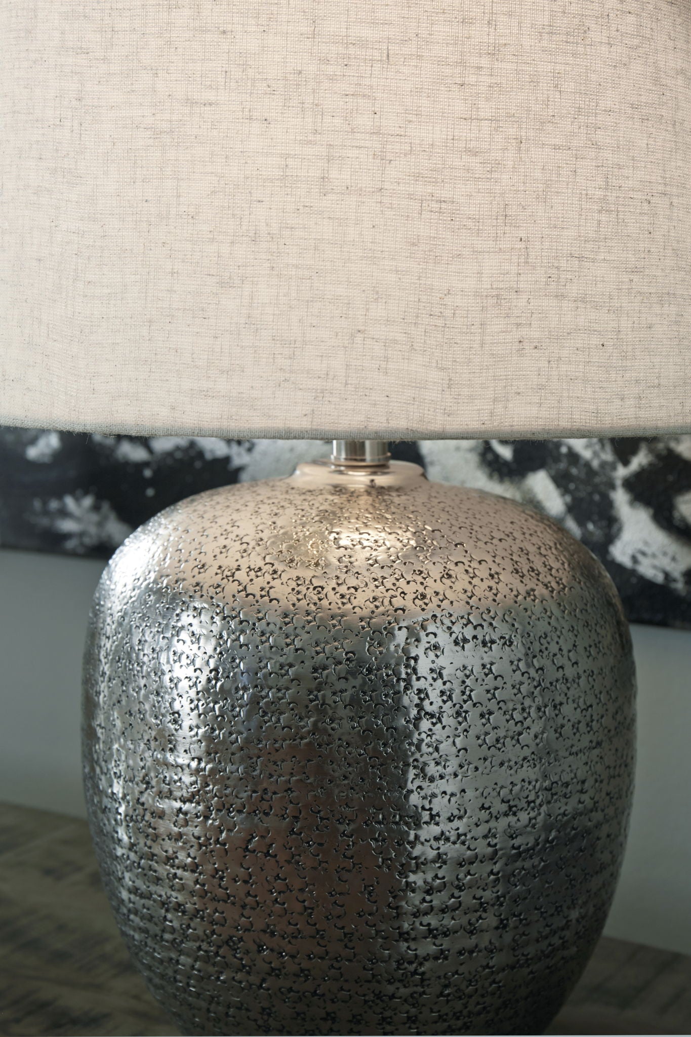 Magalie - Metal Table Lamp  - Antique Silver Finish - Image 2