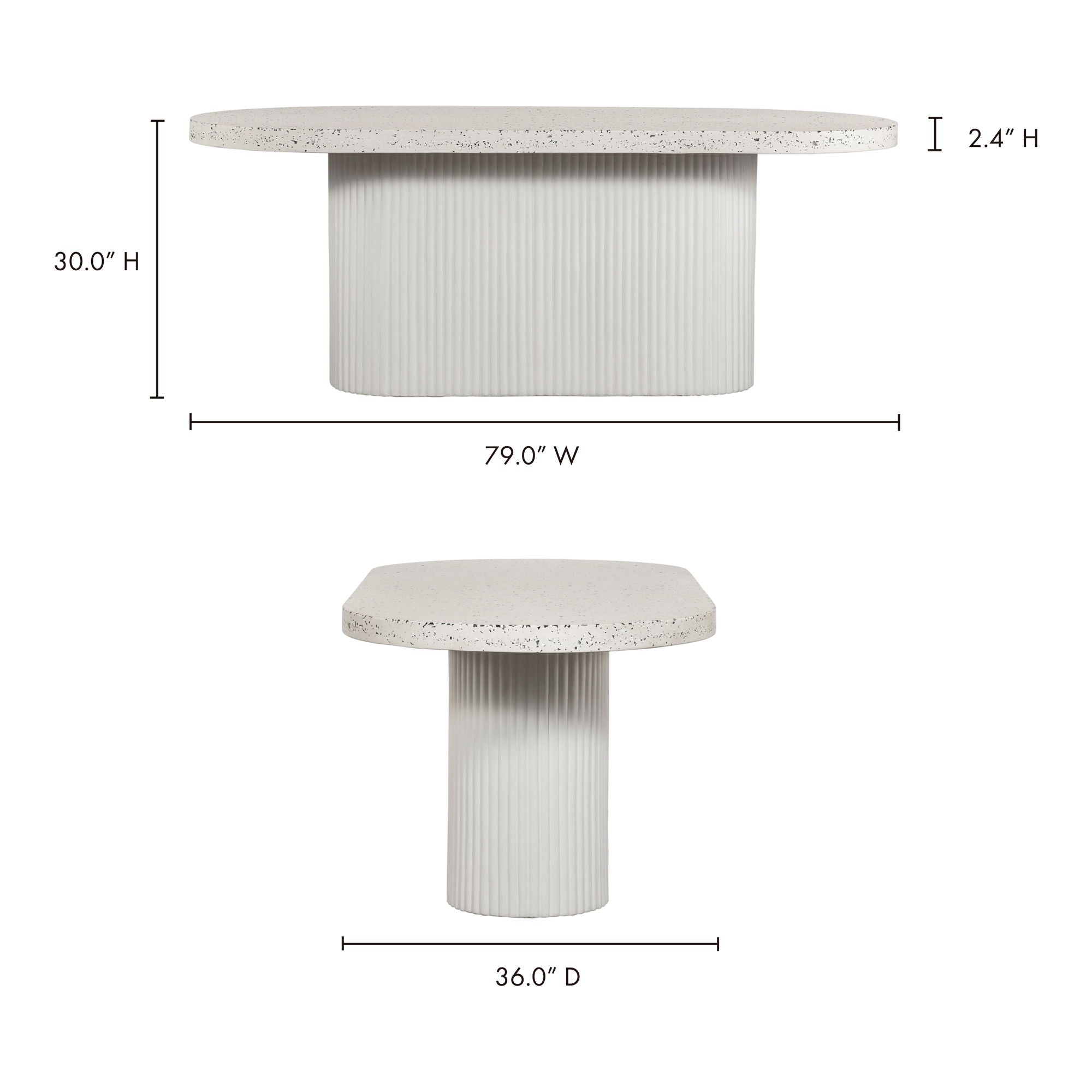 Lyon - Outdoor Cement Dining Table - Pearl Silver - Image 3
