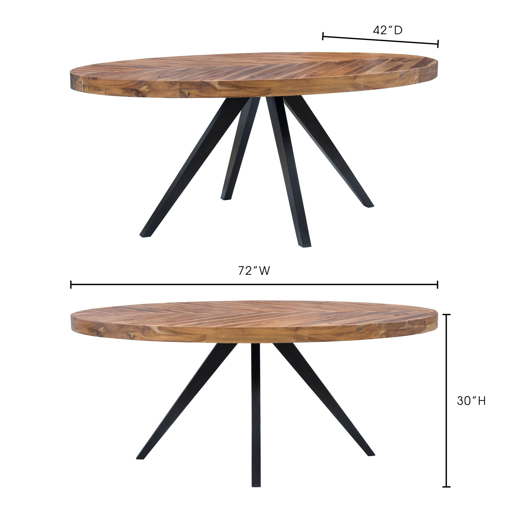 Parq - Oval Dining Table - Brown - Image 2