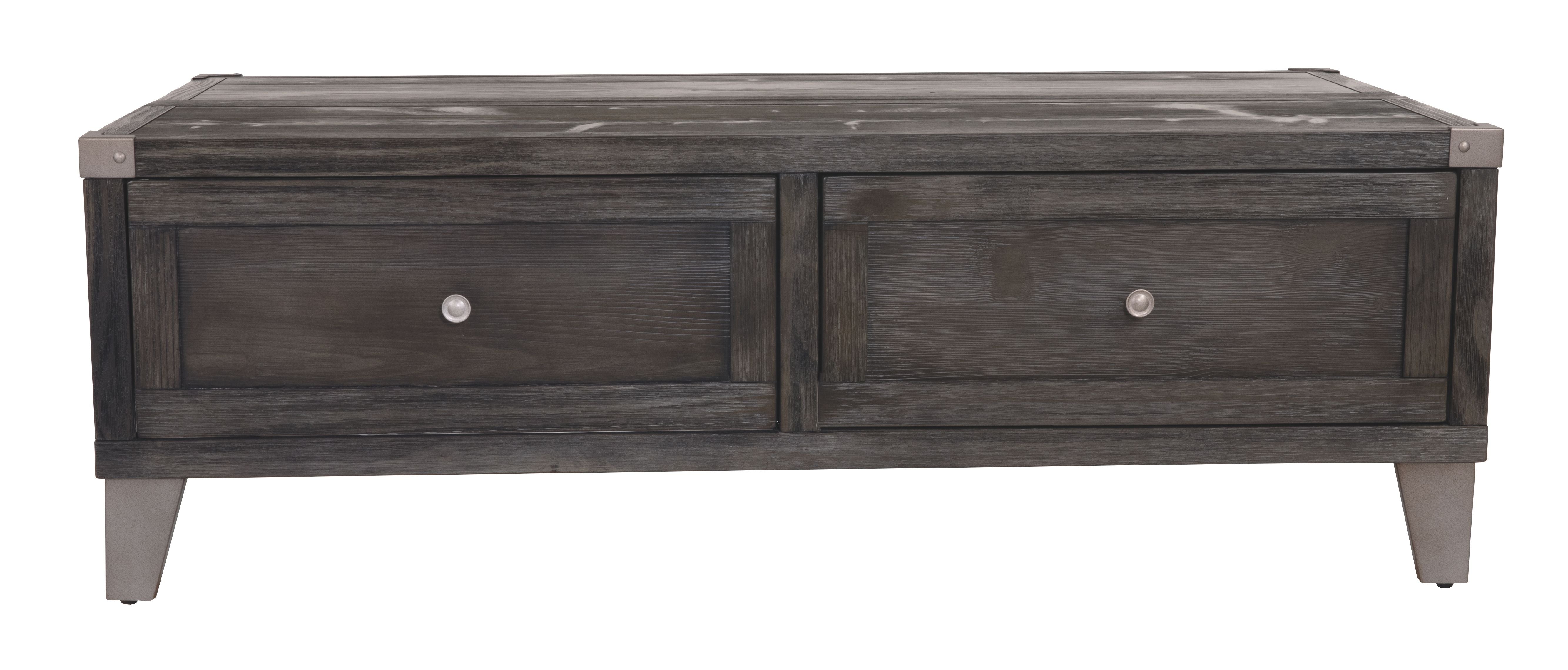 Todoe - Lift Top Cocktail Table - Dark Gray - Image 2