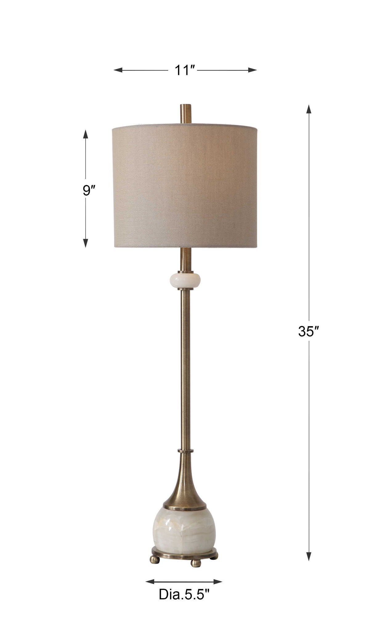 Natania - Plated Buffet Lamp - Brass - Image 2