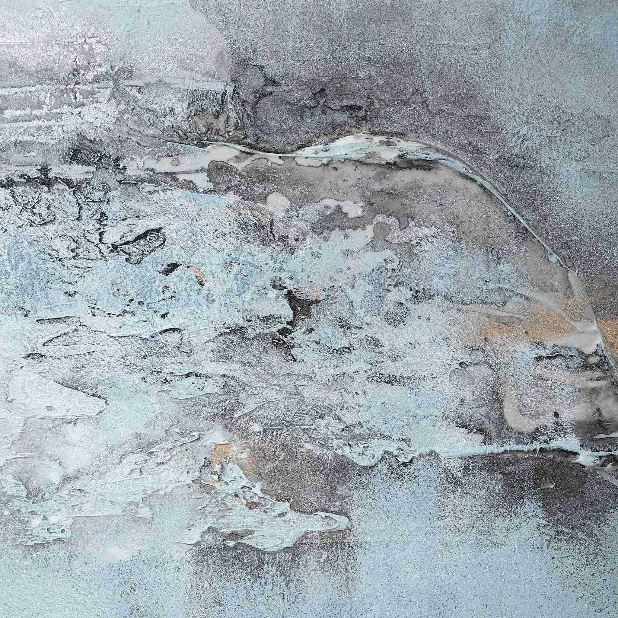 Ocean Swell - Painted Metal Art (Set of 3) - Blue - Image 2
