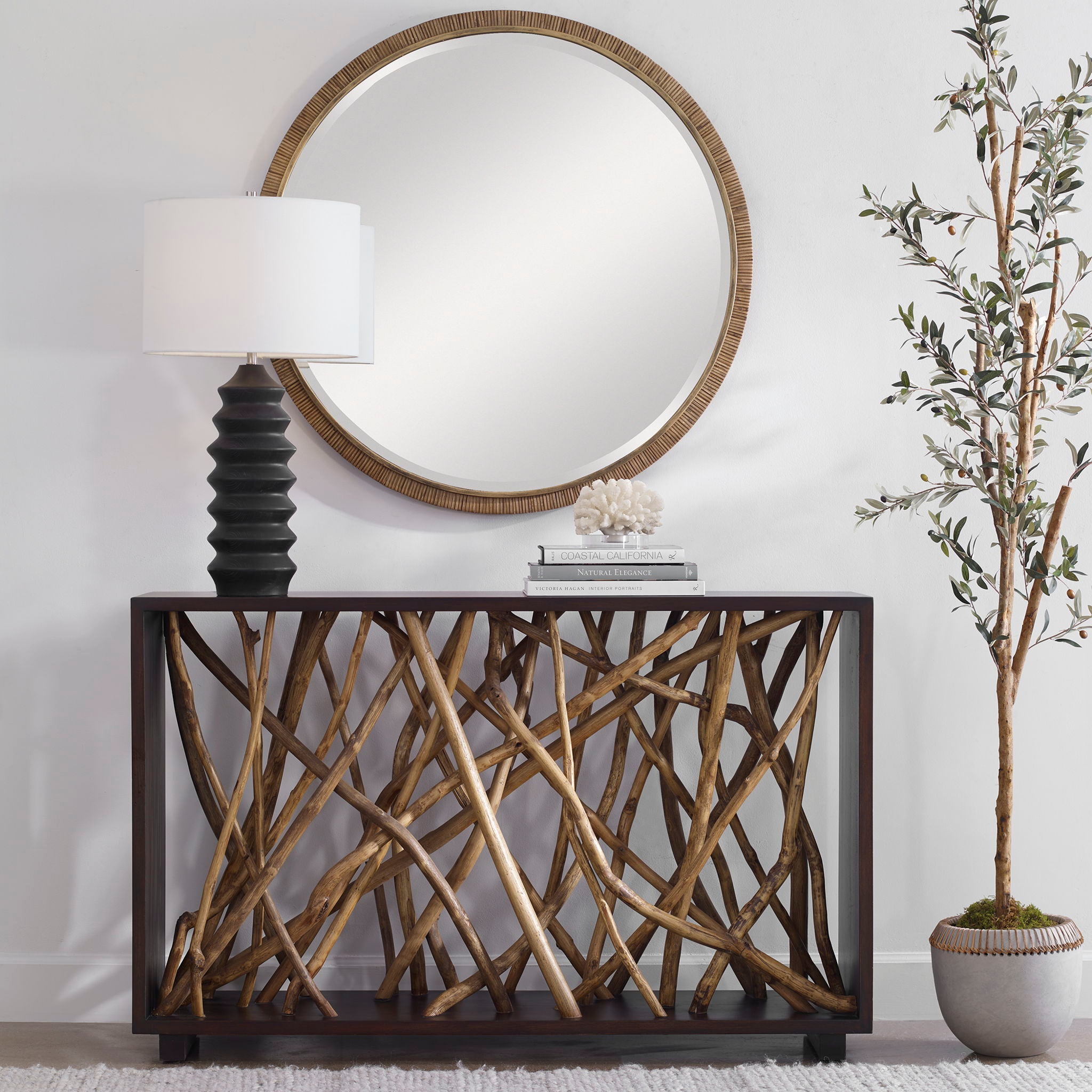 Teak Maze - Console Table - Dark Brown - Image 3