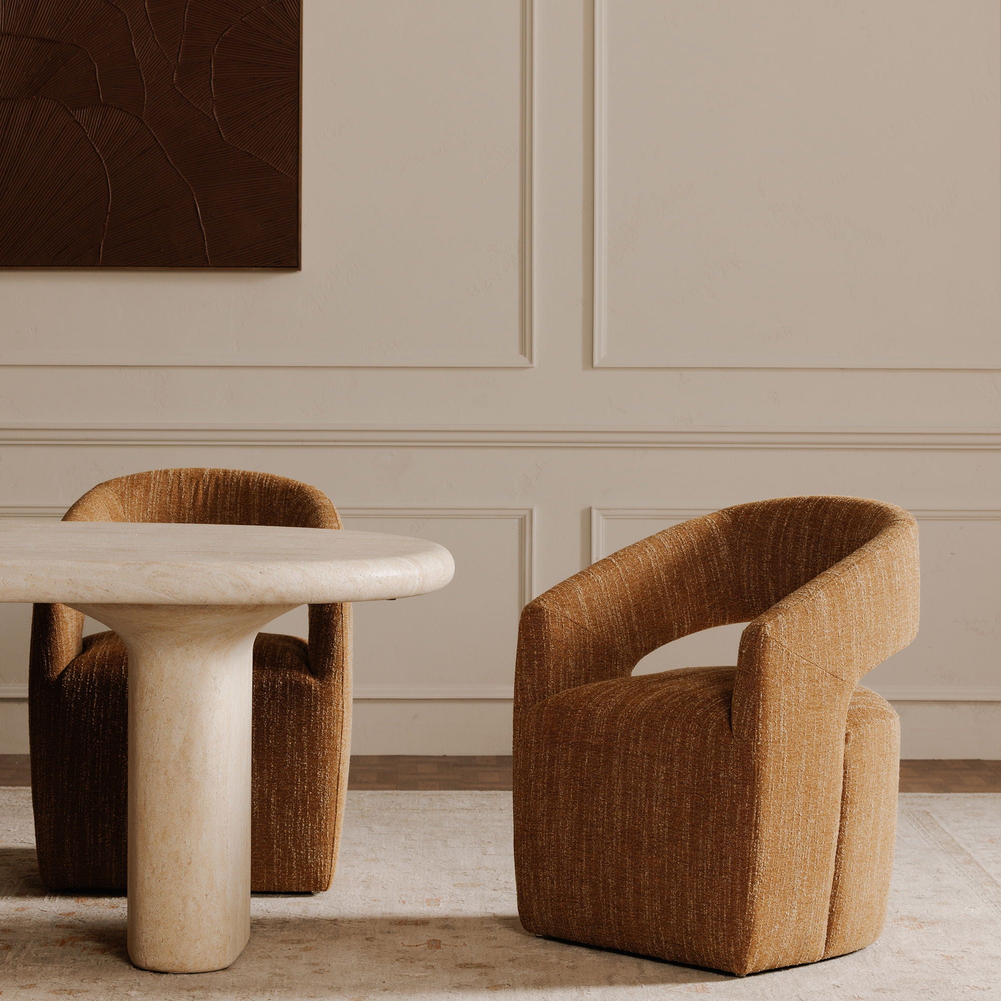 Barrow - Rolling Dining Chair - Amber Glow / Yellow - Image 2