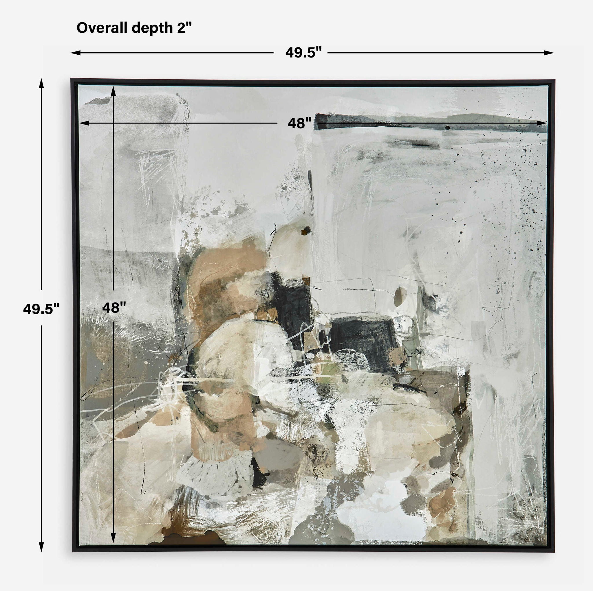 Solace I - Abstract Art On Canvas - Gray - Image 3