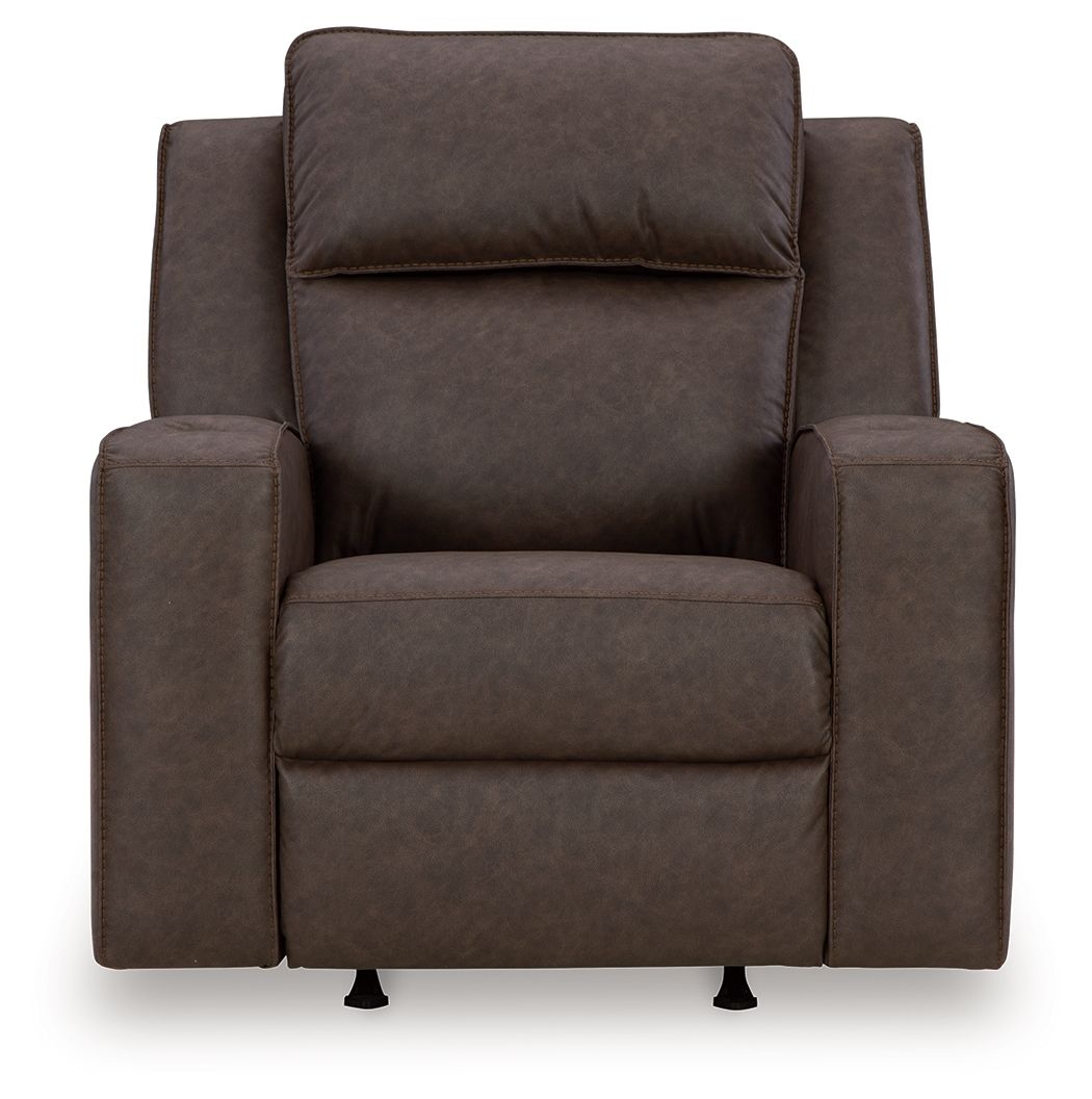 Lavenhorne - Rocker Recliner - Faux Leather - Granite - Image 2
