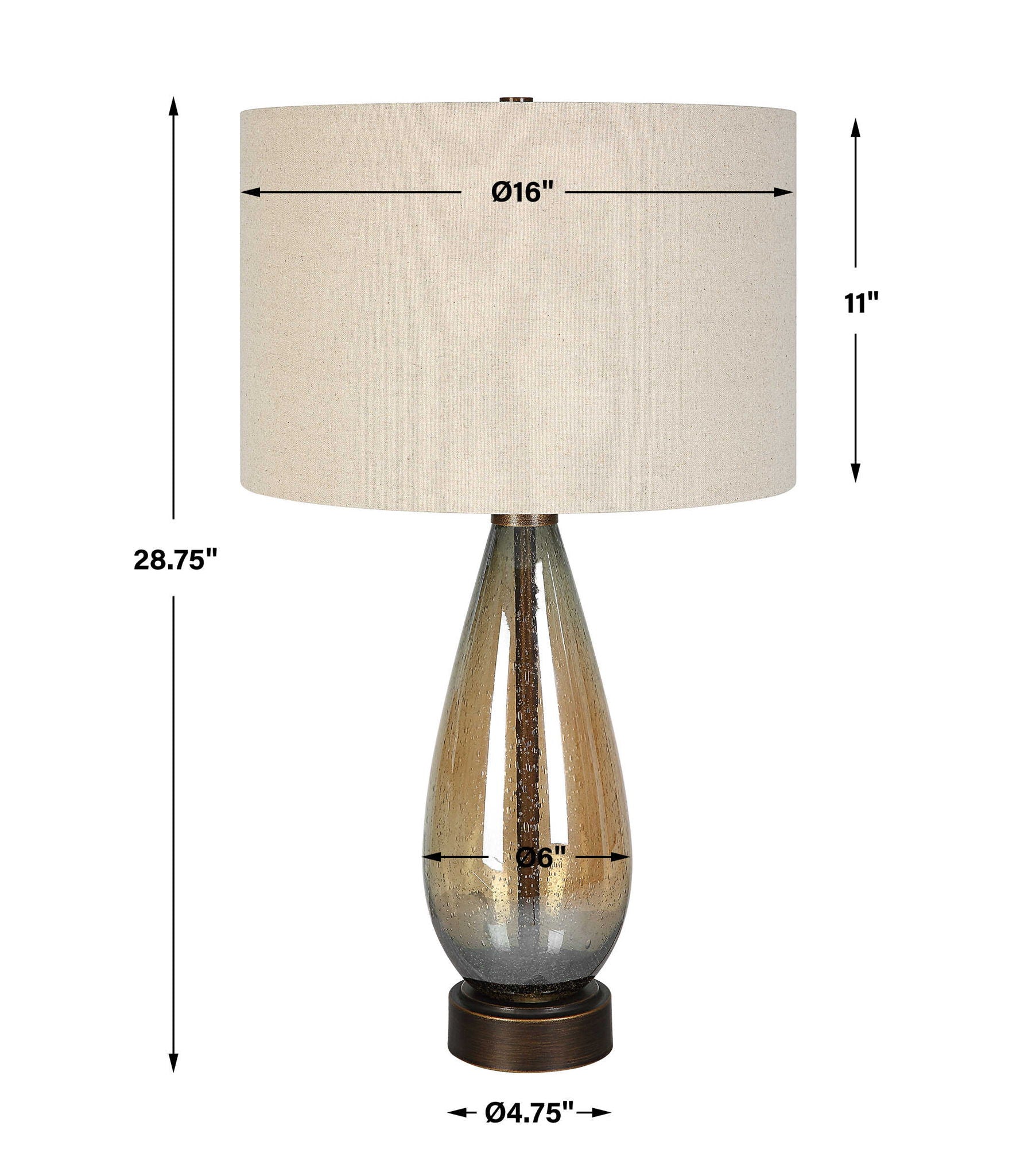 Baltic - Teardrop Glass Table Lamp - Dark Brown - Image 2