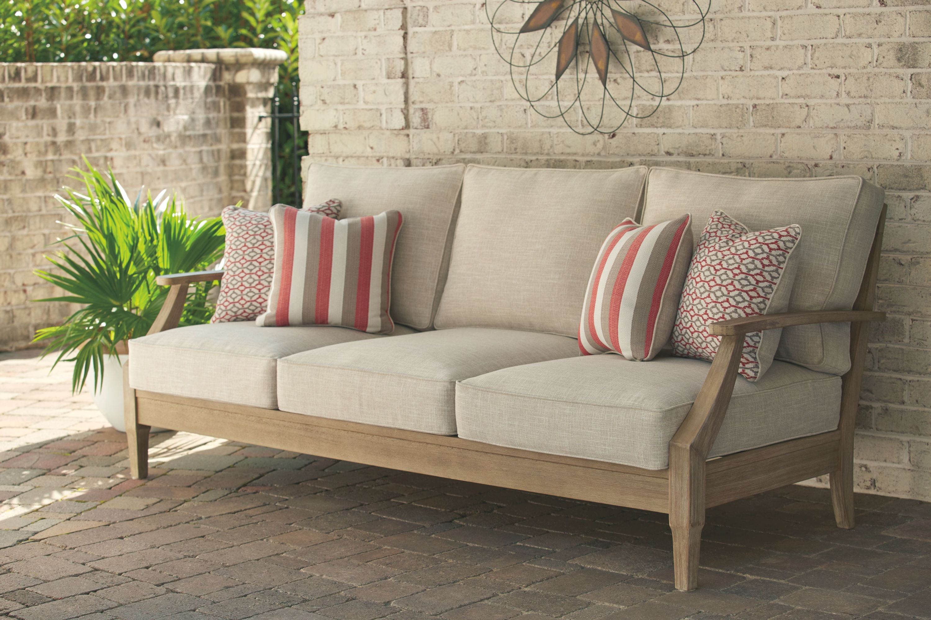 Clare View - Sofa with Cushion - Beige - Image 3
