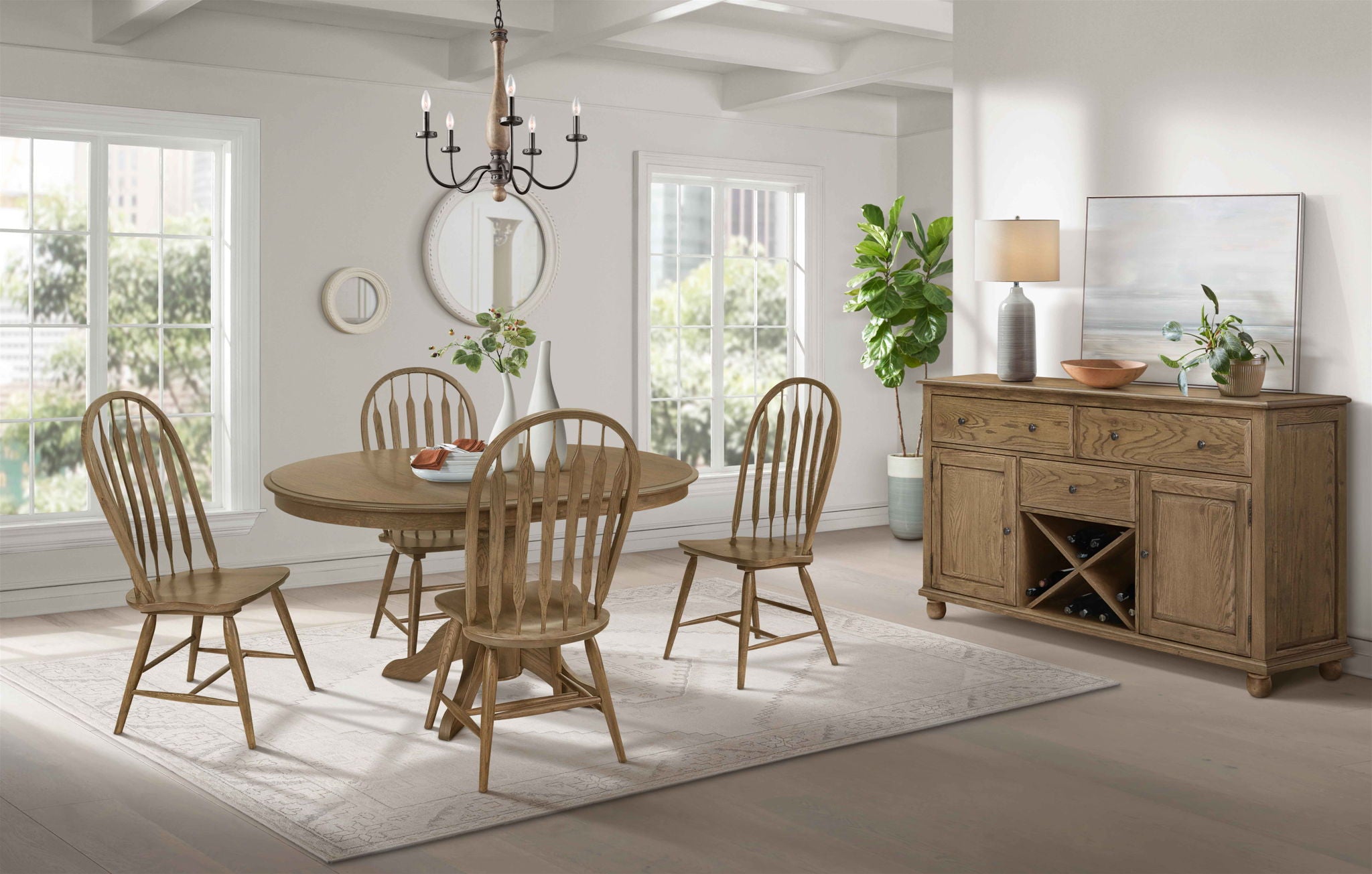 Colonial Oak - Round Pedestal Table - Weathered Chestnut - Image 2