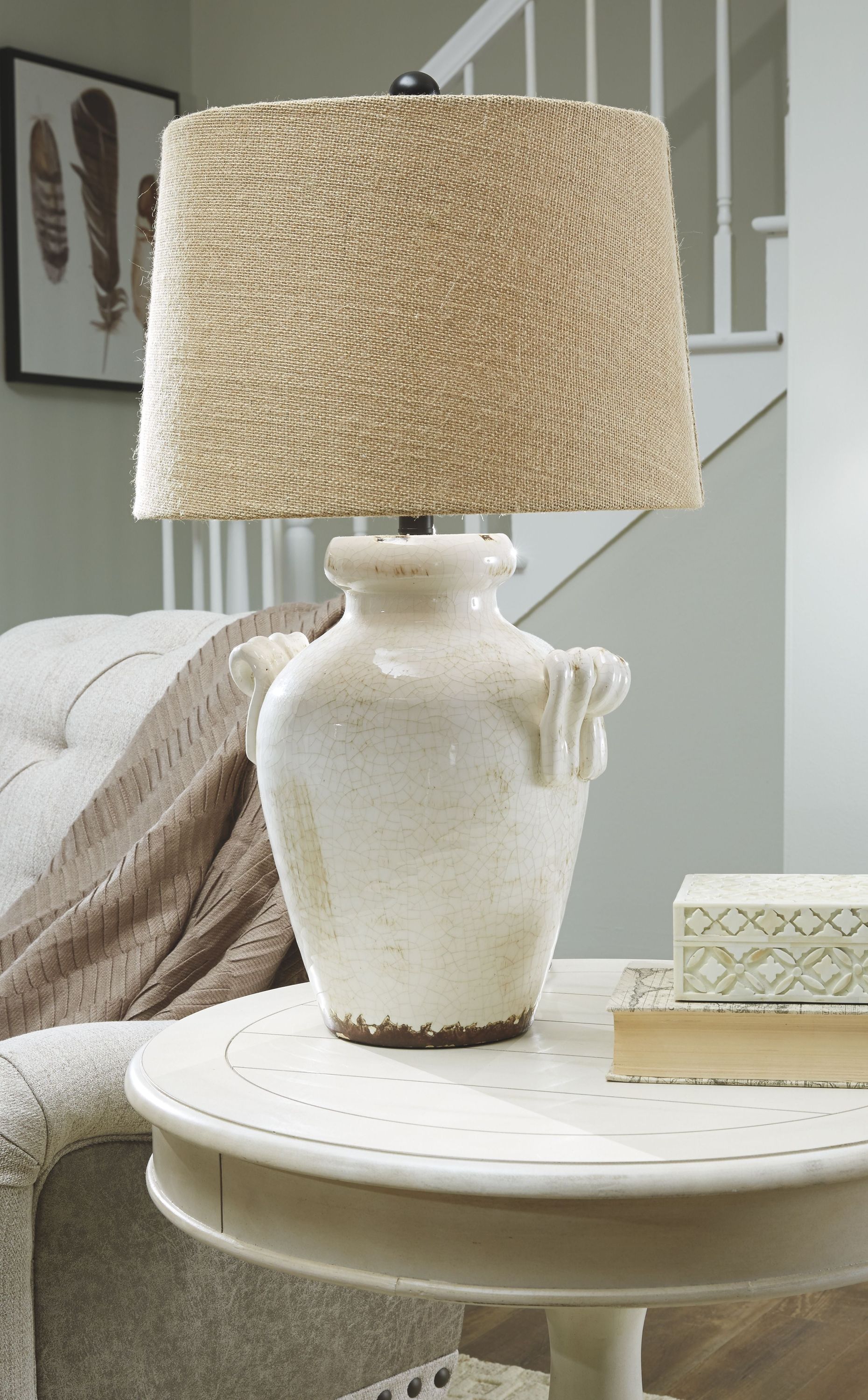 Emelda - Ceramic Table Lamp  - Cream - Image 2