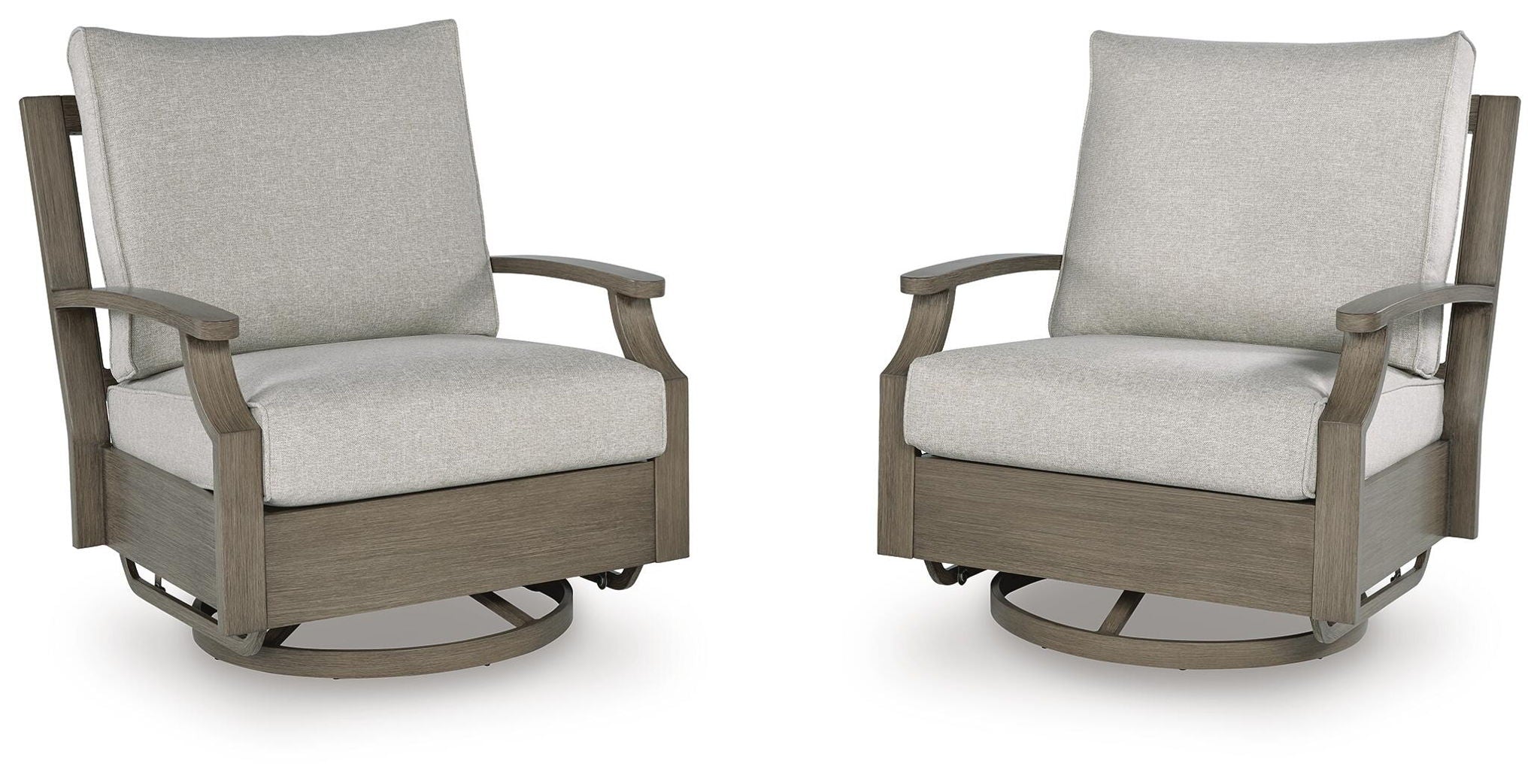Rainier Ranch - Swivel Glider Chair With Cushion - Brown / Beige - Image 1