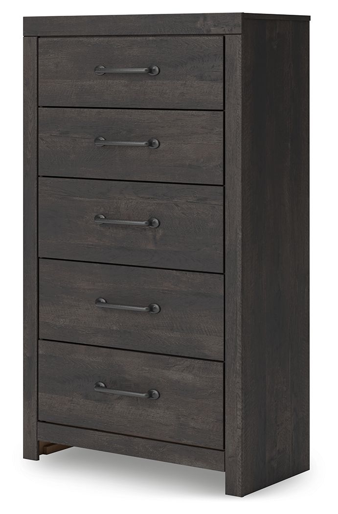 Hollivern - Five Drawer Chest - Dark Gray - Image 3