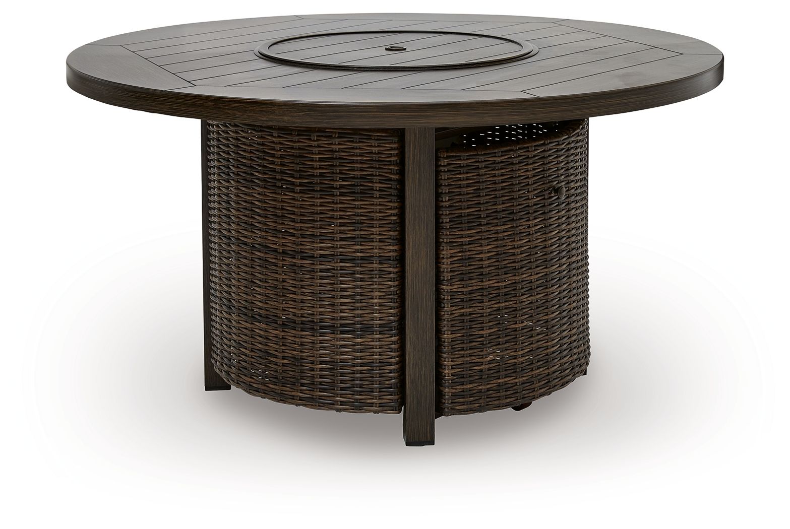 Monterey Point – Round Fire Pit Table – Dark Brown