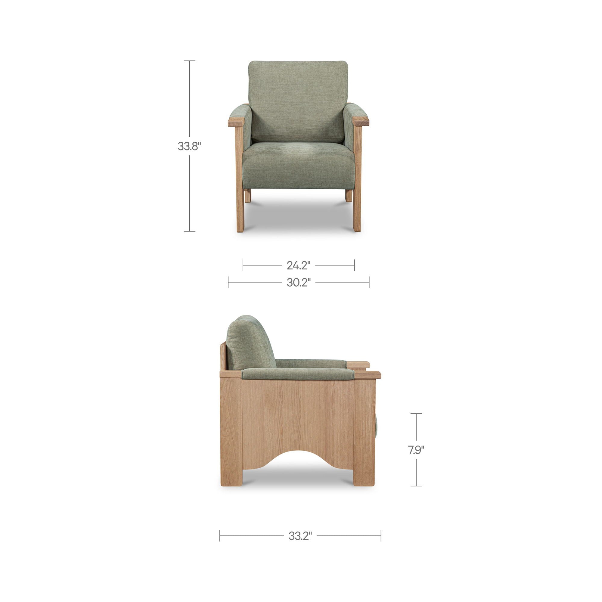 Bauer - Accent Chair - Sage Green / Light Brown - Image 2