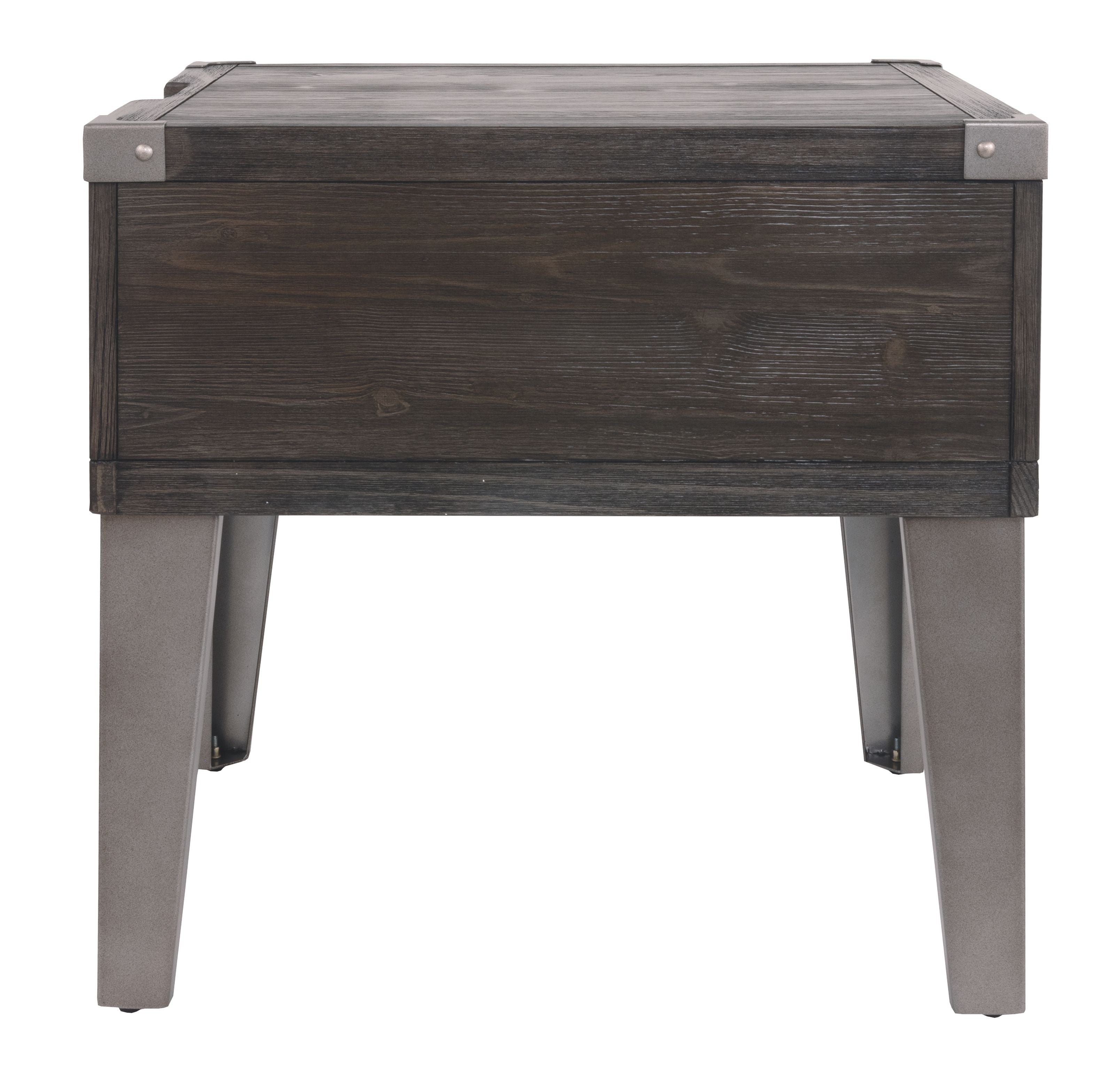 Todoe - Rectangular End Table - Dark Gray - Image 2