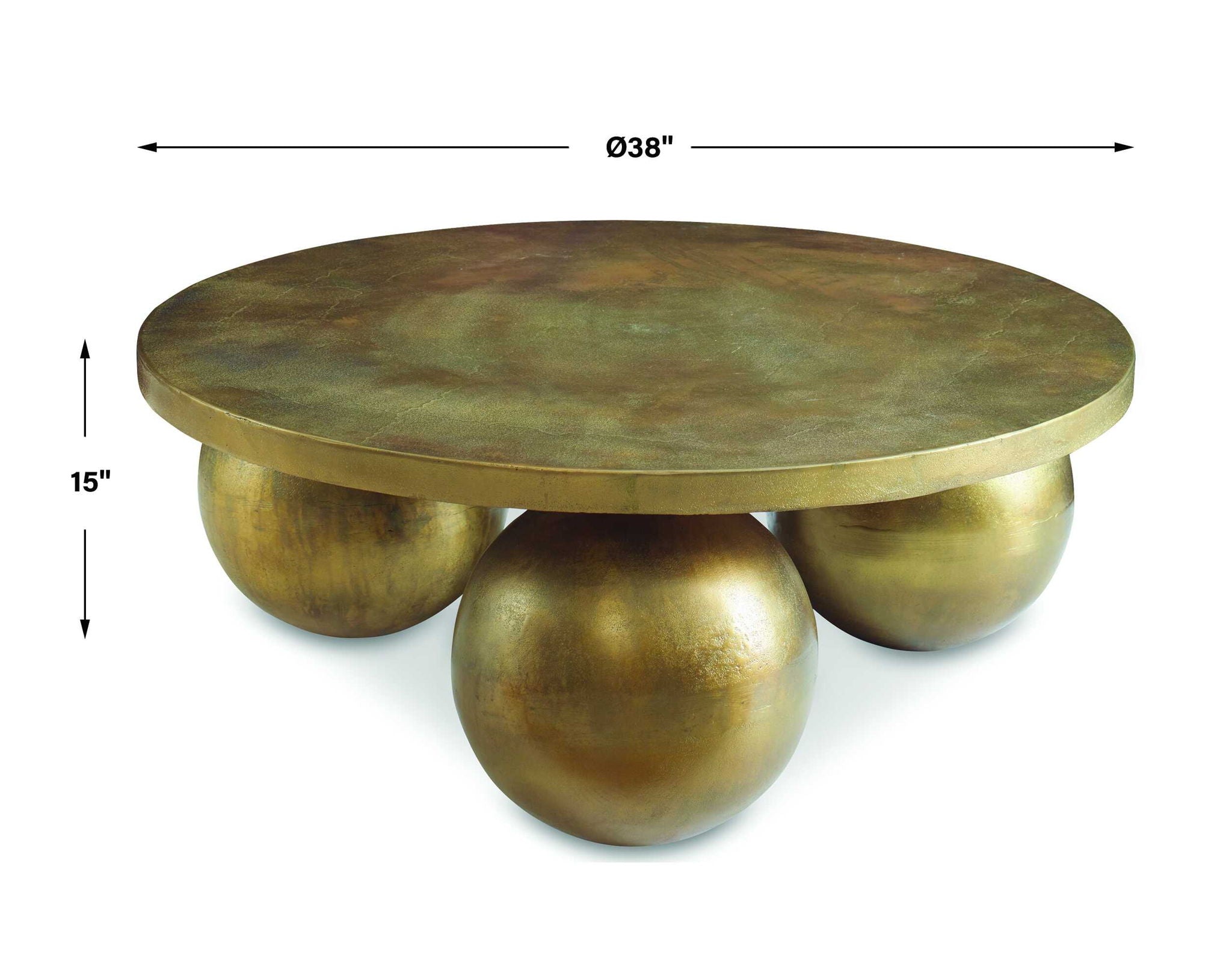 Triplet - Antique Brass Coffee Table - Gold - Image 2