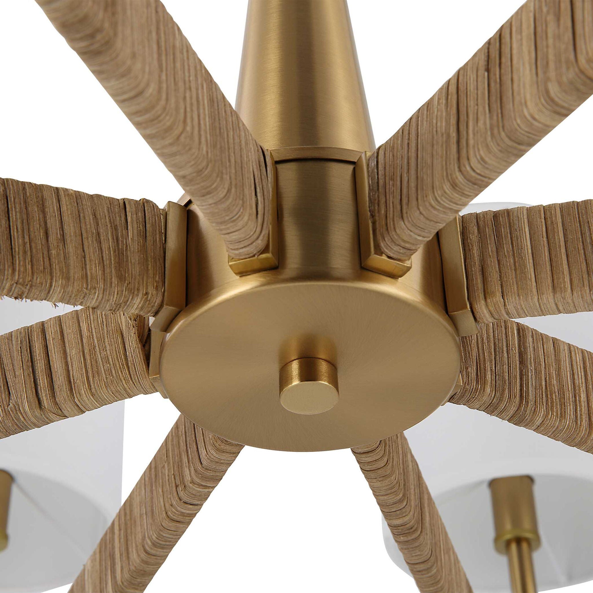Lautoka - Rattan 8 Light Chandelier - Light Brown - Image 3
