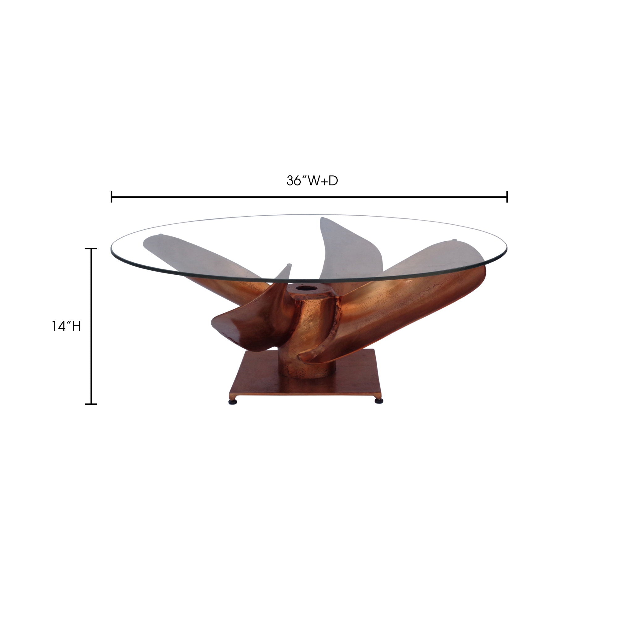 Archimedes - Aluminum Coffee Table - Brown - Image 3