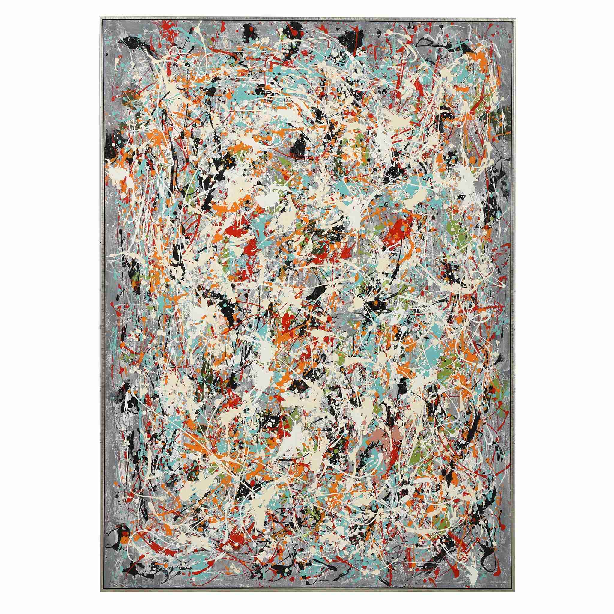 Organized Chaos - Hand Painted Canvas - Pearl Silver - Image 1