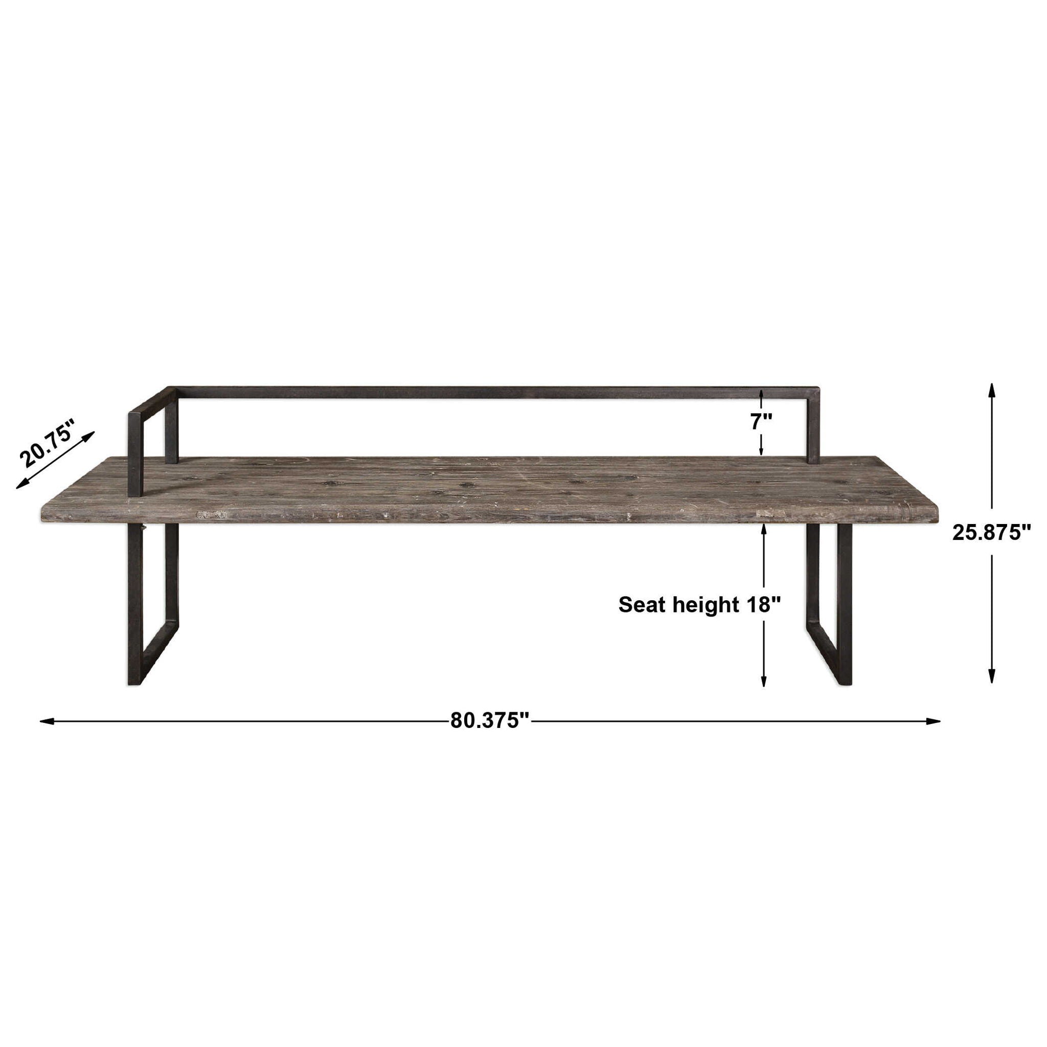Herbert - Reclaimed Wood Bench - Light Brown - Image 2