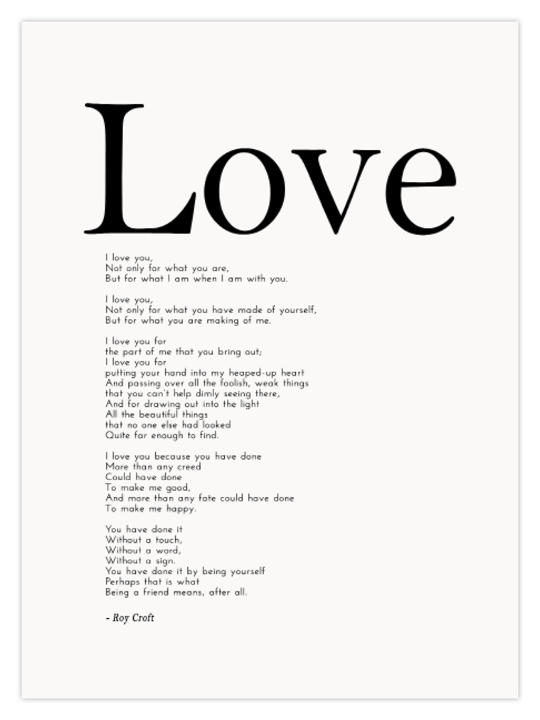 LOVE – Roy Croft (W)