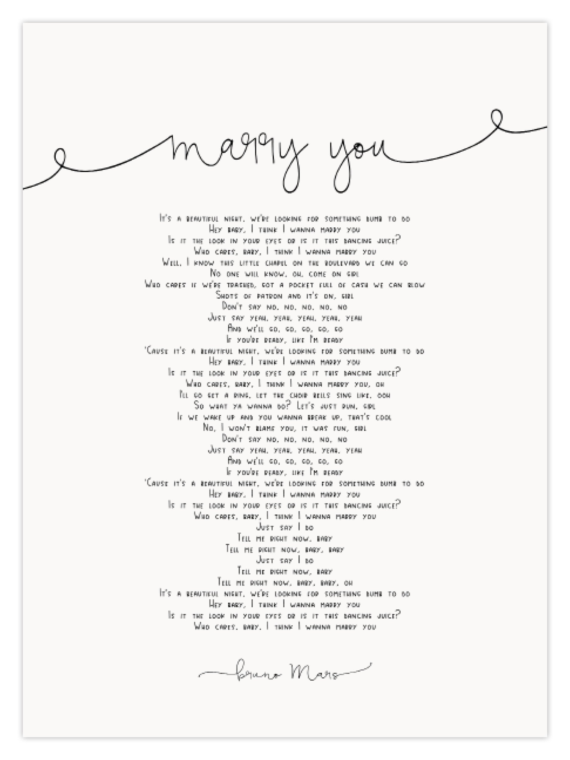 MARRY YOU (W)