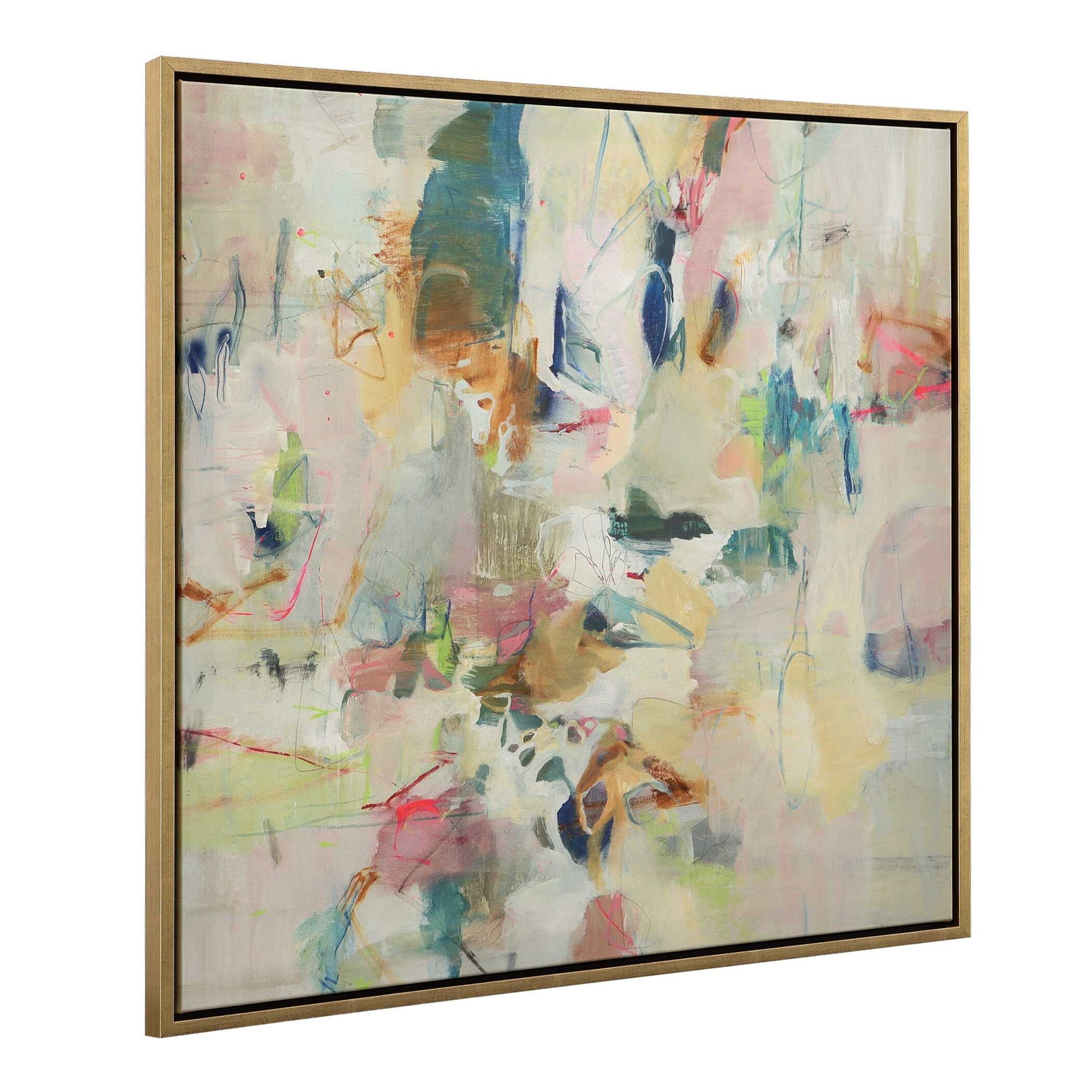 Party Time - Framed Abstract Art - Beige - Image 3