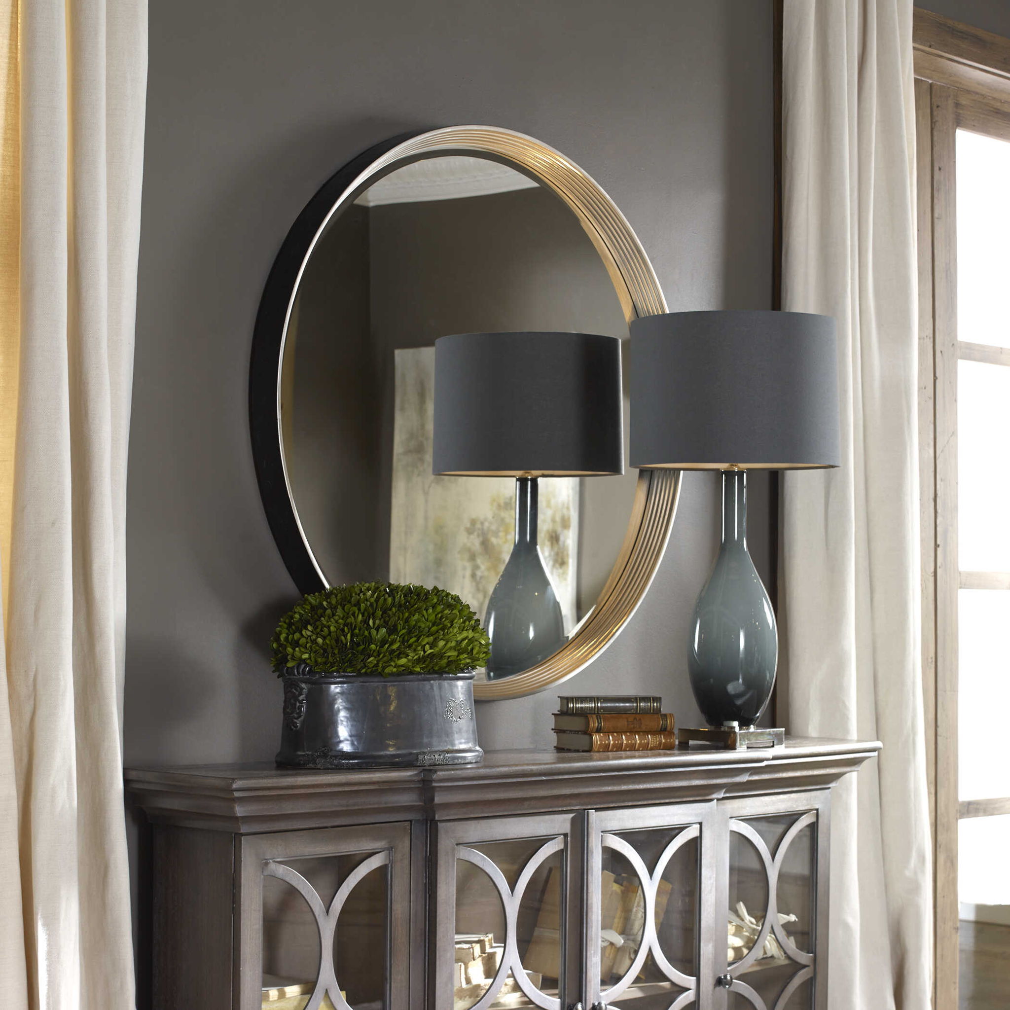 Serenza - Round Mirror - Silver - Image 2