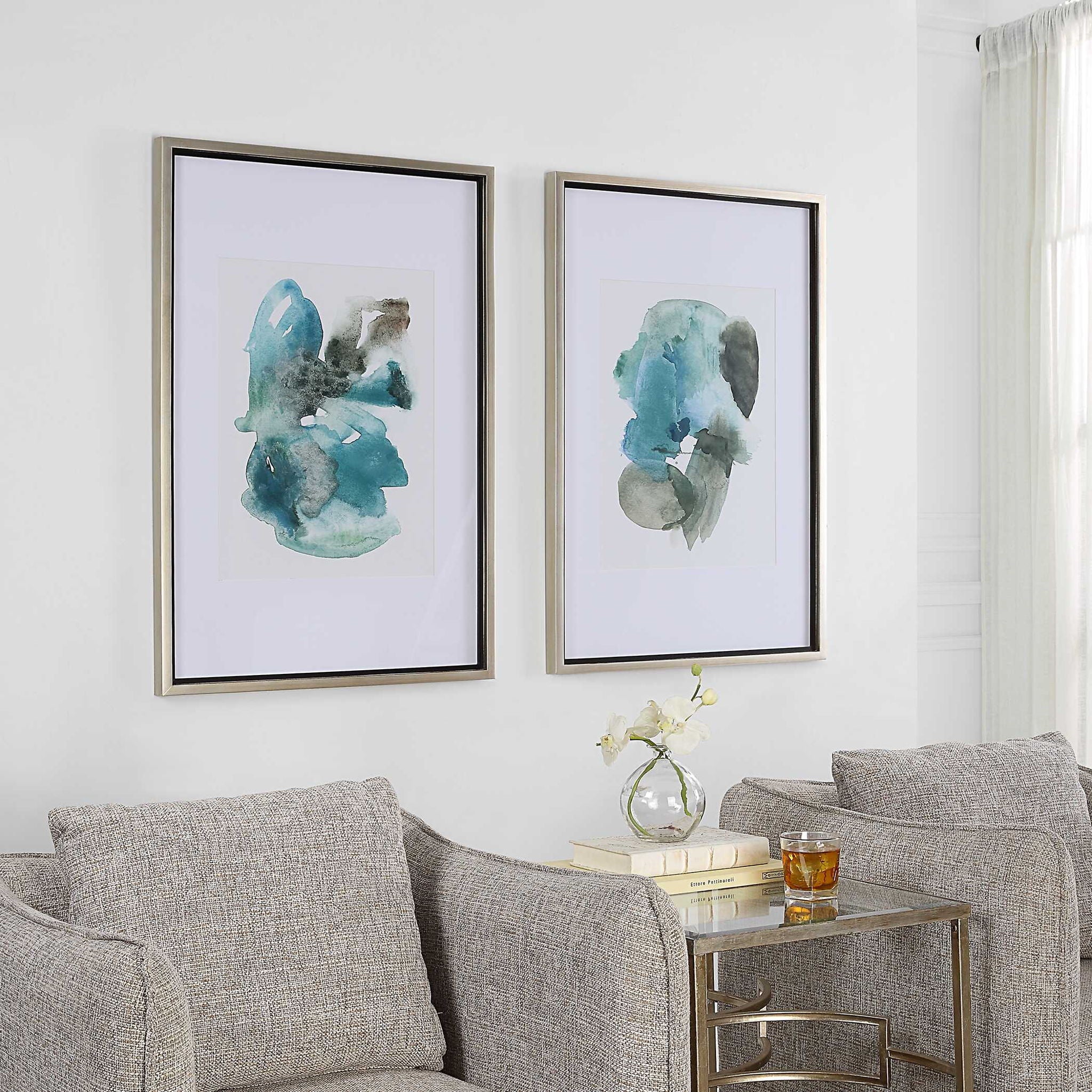 Blueprints - Watercolor Prints (Set of 2) - Light Blue - Image 2