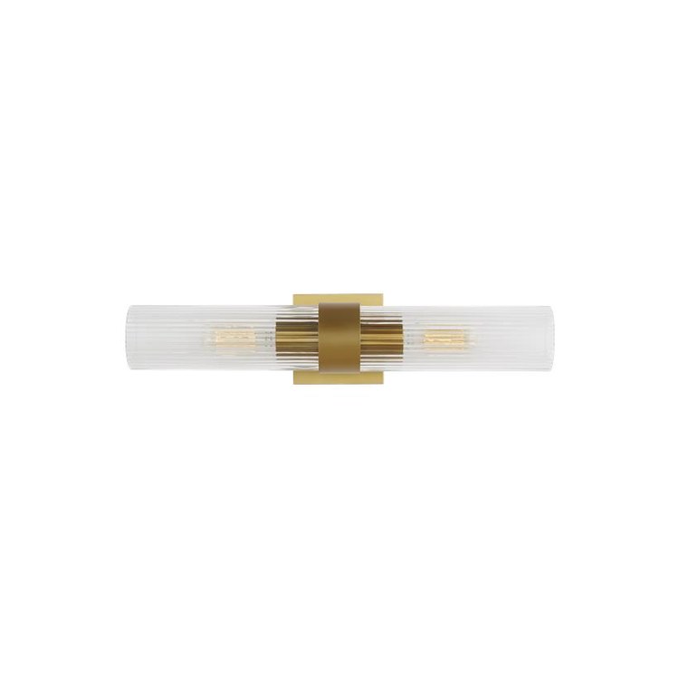 Sconce Geneva Chapman and Myers Linear 2 Lamp Burnished Brass 60 Watts