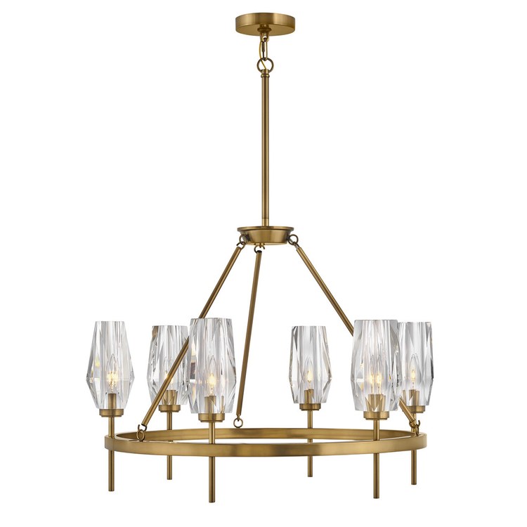 Chandelier Ana 1 Tier Medium 6 Lamp Heritage Brass 60 Watts - Image 1