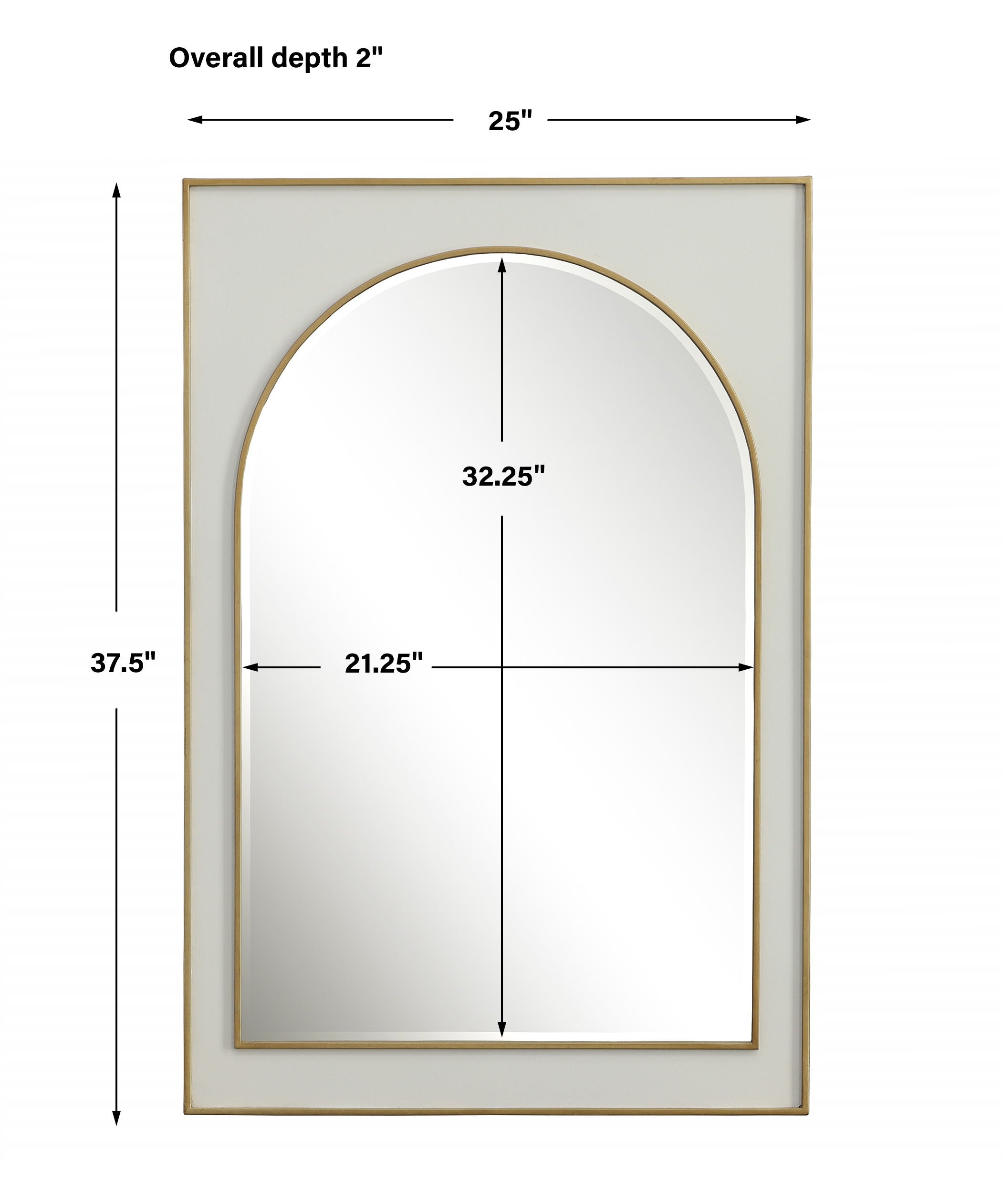 Crisanta - Gloss White Arch Mirror - Image 2