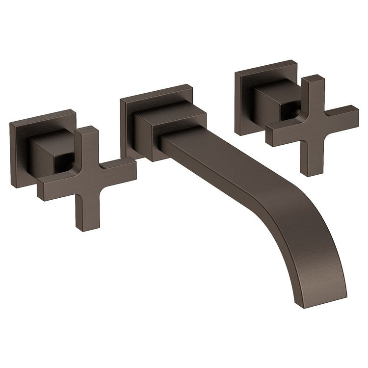 Secant Two Handle Wall-Mount Bathroom Faucet - English Bronze - Image 1