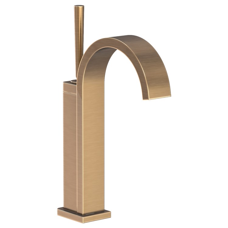 Lavatory Faucet Secant 1 Lever ADA WaterSense Antique Brass 1.2 Gallons per Minute Gooseneck Lift and Turn 1 Hole - Image 1