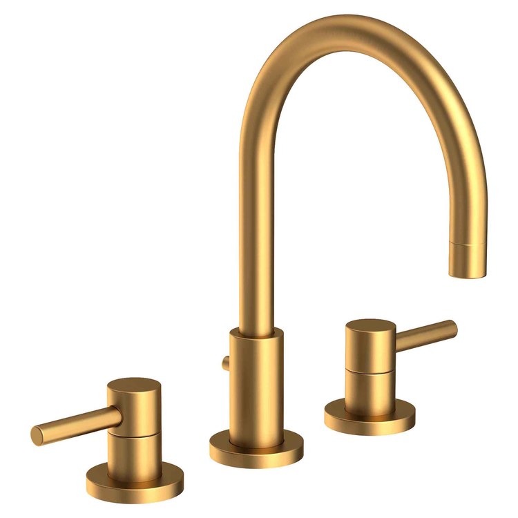 Lavatory Faucet East Linear Widespread 8 to 20 Inch Spread 2 Lever ADA Satin Bronze PVD 1.2 Gallons per Minute Brass Spout Height 6-1/8 Inch - Image 1