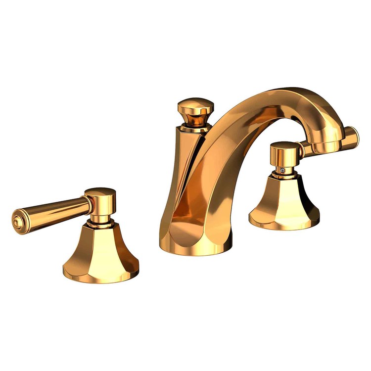 Lavatory Faucet Metropole Widespread 8 to 20 Inch Spread 2 Lever ADA WaterSense Polished Gold PVD 1.2 Gallons per Minute Fixed Pop-Up 3 Hole - Image 1