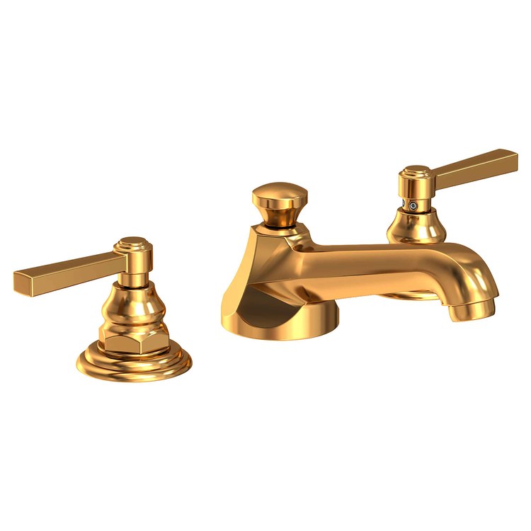 Astor Two Handle Widespread Bathroom Faucet with Lever Handles with Drain - Aged Brass - Image 1