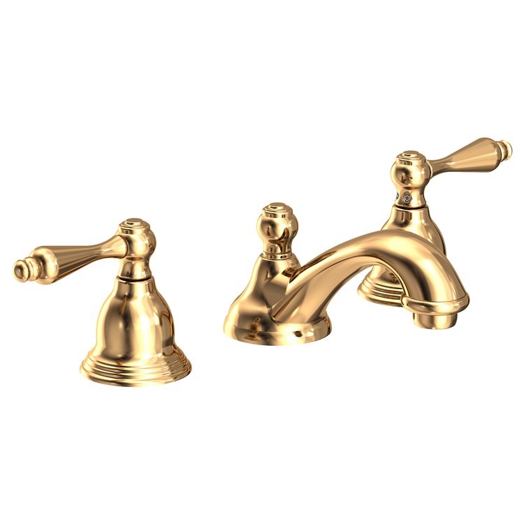 Seaport Two Handle Widespread Bathroom Faucet with Drain - Polished Brass Uncoated - Image 1