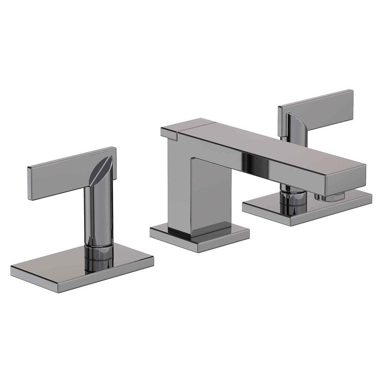 Lavatory Faucet Metro Widespread 8 to 20 Inch Spread 2 Lever ADA WaterSense Midnight Chrome 1.2 Gallons per Minute Fixed Pop-Up 3 Hole - Image 1