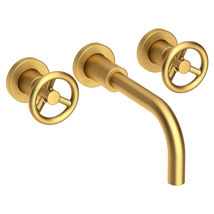 Slater Two Handle Wall-Mount Bathroom Faucet - Satin Bronze PVD - Image 1