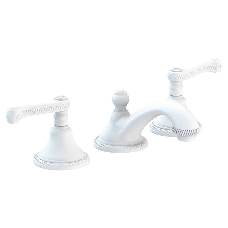 Amisa Two Handle Widespread Bathroom Faucet with Cross Handles with Drain - Matte White - Image 1