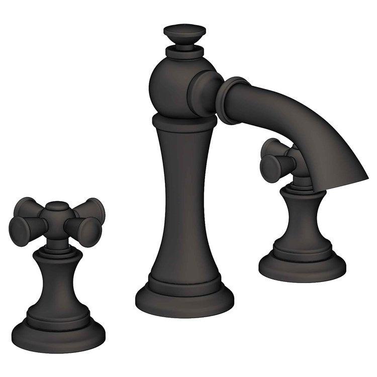Lavatory Faucet Sutton Widespread 8 to 20 Inch Spread 2 Cross ADA WaterSense Flat Black 1.2 Gallons per Minute Fixed Pop-Up 3 Hole