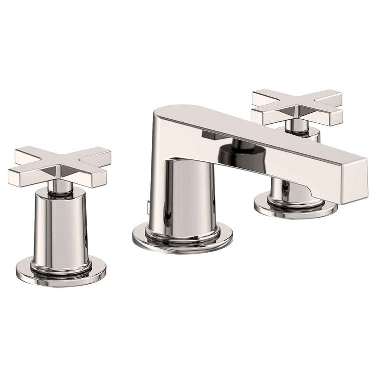 Lavatory Faucet Dorrance Widespread 8 to 20 Inch Spread 2 Cross ADA WaterSense Polished Nickel 1.2 Gallons per Minute Fixed Pop-Up 3 Hole - Image 1